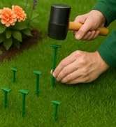 Pack of 50 - GreenStake 4-Inch Biodegradable Garden Stakes, Superior Holding Power - Eco-Friendly Garden Support Pegs & Fabric Pins for Membrane, Netting, Turf, Landscaping and Gardening