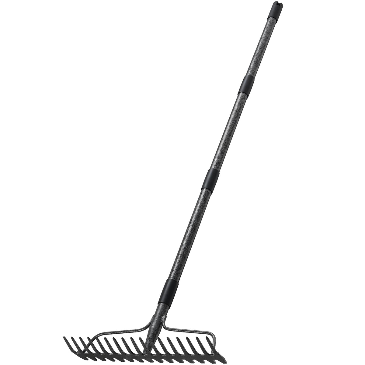 63'' Bow Rake ,17 Tines Metal Head Rakes with Stainless Steel Handle,Heavy Duty Garden Rake for Loosening Soil Gathering Leaf Leveling Lawn Farming Land Management Yarn Thatch Rake