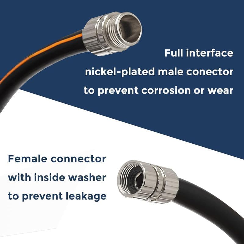 Giraffe Tools Garden Hose 25ft x 5/8", Custom Length, Heavy Duty, No Kink, Flexible, Rubber Garden Hose, Leakproof Water Hose with Male to Female Fittings, 600 Burst PSI