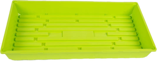 SUNPACK 10" x 20" Mega Plastic Seed Starting Tray, Lime Green, 2.5" - No Drainage Holes, Ideal for Greenhouses or Indoor Gardening - Made of Thick, Strong Plastic