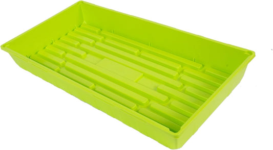 SUNPACK 10" x 20" Mega Plastic Seed Starting Tray, Lime Green, 2.5" (Pack of 30) - No Drainage Holes, Ideal for Greenhouses or Indoor Gardening - Made of Thick, Strong Plastic