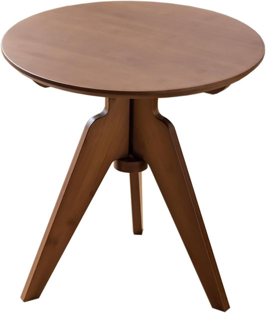 Maydear Bamboo Round Side Table Small Accent Table or Coffee Table for Living Room, Bedroom, or Office, Easy Assembly, 3-Leg Design