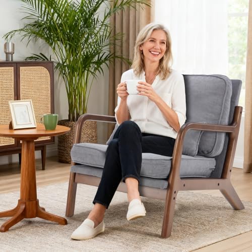 DUMOS Mid Century Modern Accent Chair, 16'' Seat Height Cozy Lounge Chair