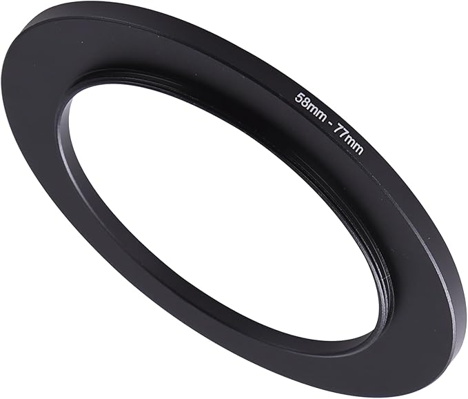 58-77mm Step-Up Ring Adapter, 58mm to 77mm Step Up Filter Ring for 58mm Lens Mount 77mm for DSLR Lenses and ND UV CPL IR Filters (58-77mm)