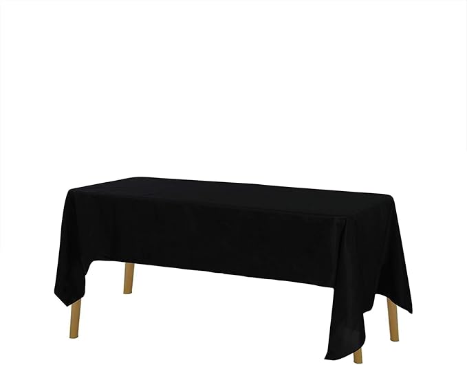 Rectangle Tablecloth 60x120 inch Washable Polyester Fabric Table Cloth for Wedding Party Dining Banquet Decoration(6 Pack 60x120, Black)