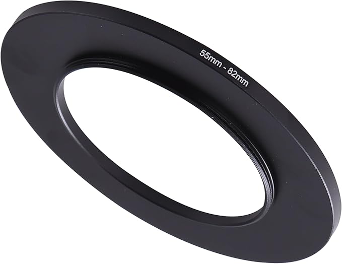 55-82mm Step-Up Ring Adapter, 55mm to 82mm Step Up Filter Ring for 55mm Lens Mount 82mm for DSLR Lenses and ND UV CPL IR Filters (55-82mm)