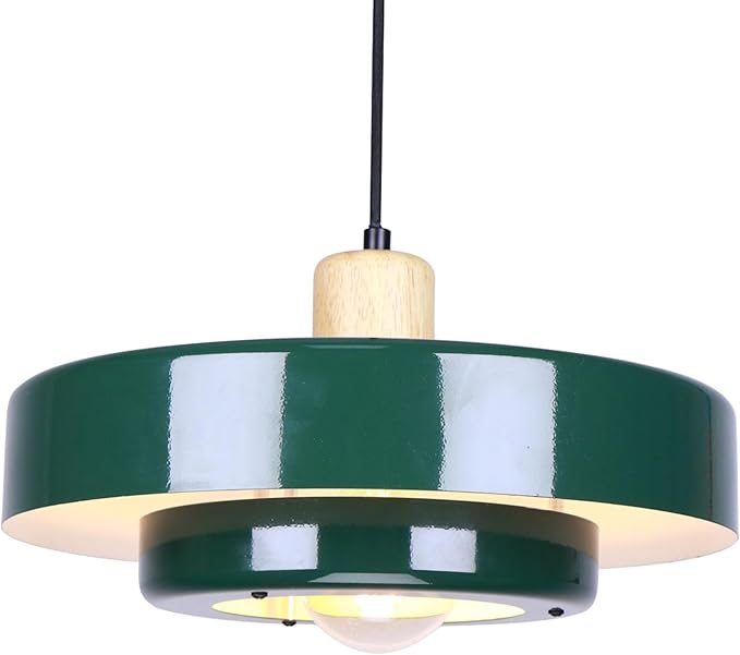 Green Pendant Light Vintage Light Fixtures, Metal Pendant Lights Kitchen Island, Modern Chandelier Pendant Light Fixture for Bedroom Hotel Dining Room Living Room Kitchen