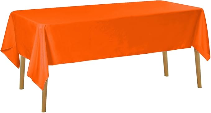 Rectangle Tablecloth 60x120 inch Washable Polyester Fabric Table Cloth for Wedding Party Dining Banquet Decoration(60x120, Orange)