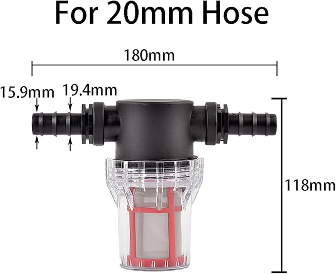 Garden Home 40-200 Mesh Large Flow Visible Filter Connector to Barb 16mm 20mm 25mm Hose Pre-Filter Garden Irrigation Agriculture Tool 1 Pcs Filter (Color : A, Size : 40Mesh)