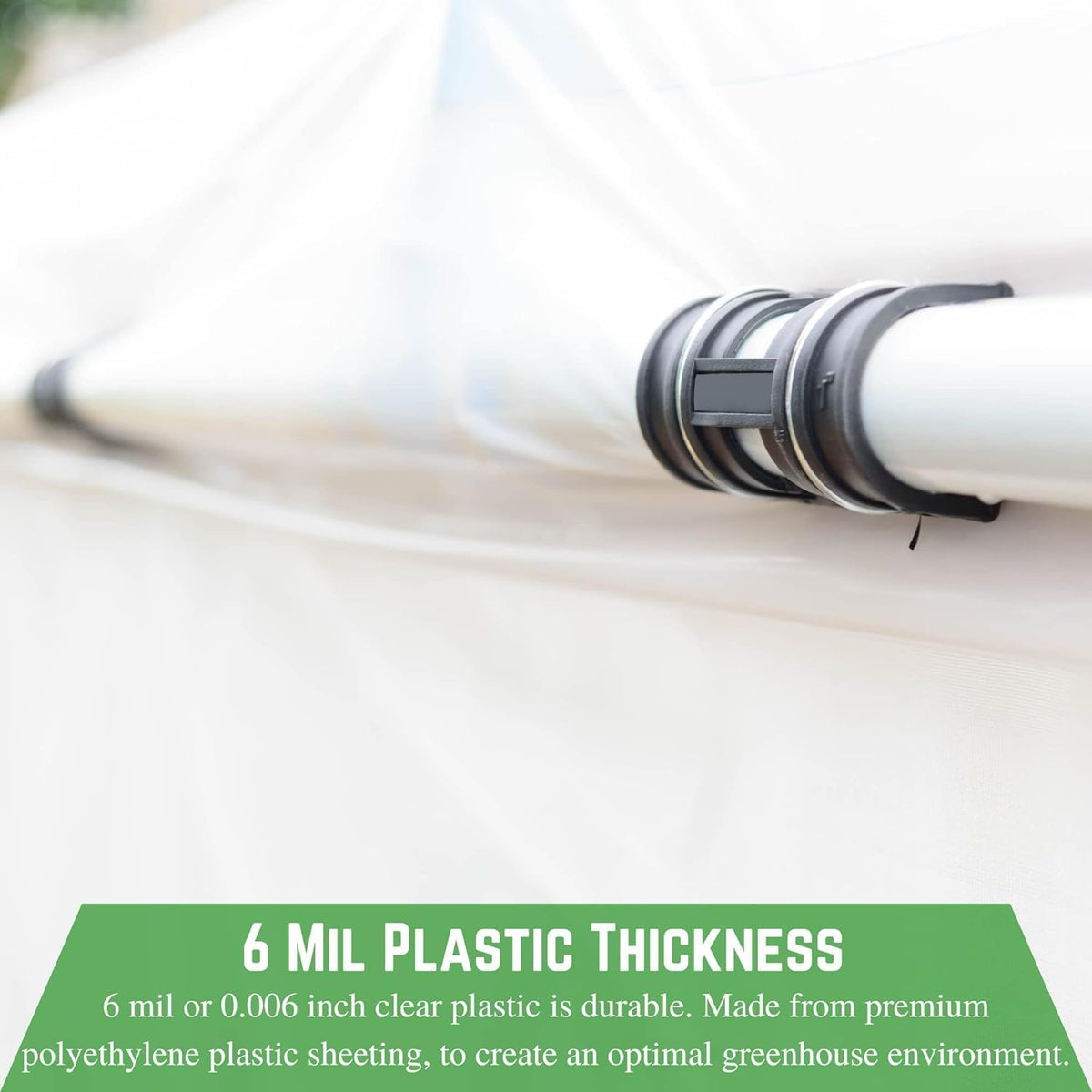 Farm Plastic Supply - Clear Greenhouse Plastic Sheeting - 6 mil - 4 Year UV Resistant Polyethylene Greenhouse Film, Replacement Cover, Hoop House Green House Cover for Gardening, Farming (12' x 100')