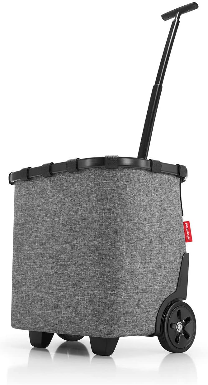 reisenthel carrycruiser Twist Silver - Portable Shopping Trolley with Sturdy Aluminum Frame, Shoulder Strap and Removable mesh Inner Bag -Water-Repellent