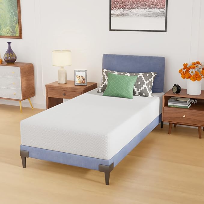 PayLessHere 10 Inch Twin Mattress Base Foam Mattress CertiPUR-US Certified,Removable Soft Cover,Twin mattresses for Bed Frame, Bunk Bed, Trundle, Daybed,White,Fiberglass Free