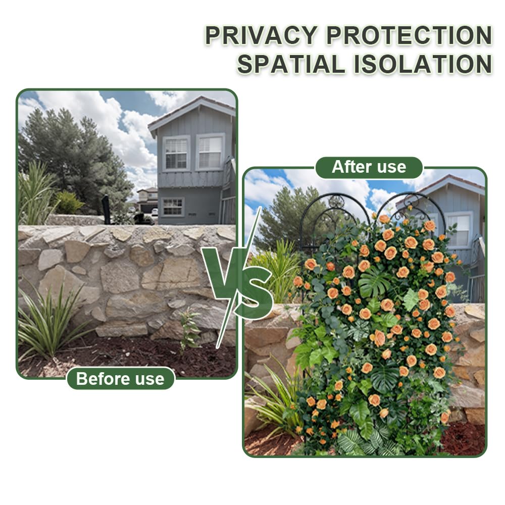 2 Pack 86.7" H x 19.7" W Metal Garden Trellis for Climbing Plants Outdoor, Black Lattice Panel, Sturdy Plant Support for Roses, Vines, Cucumbers & Vegetables