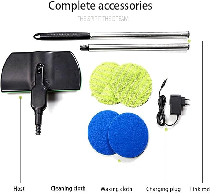 Spinning Cleaner Vacuum,Electric Mops for Floor Cleaning,Cordless Electric Mop,Floor Scrubber and Polisher Machine,Buffer Polisher for Home with Replacement Pad,Includes 4 PCS Cleaning Cloths