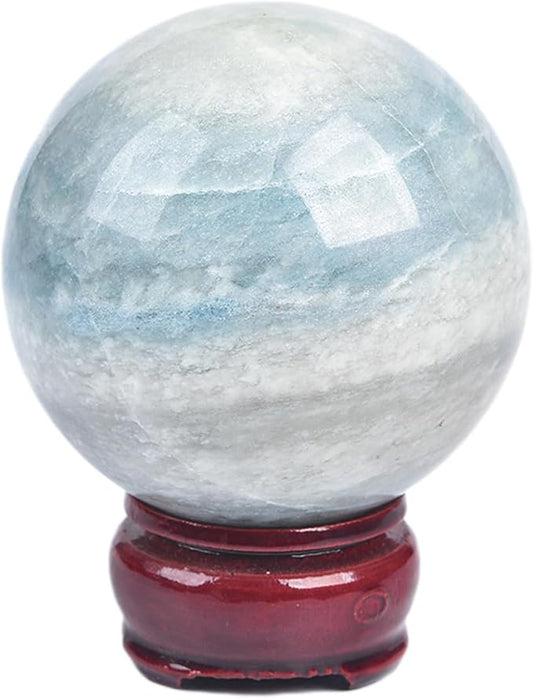 JIC Gem Natural Healing Crystal Sphere Ball Trolleite Crystal Decorative Ball Chakra Meditation Fengshui (60-70mm)