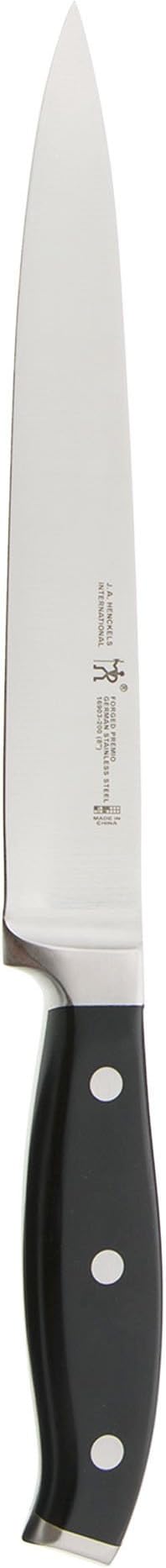 Henckels Forged Premio Knife Set with Block, Chef Knife, Paring Knife, Utility Knife, Steak Knife, 14 Piece, Black, Stainless Steel