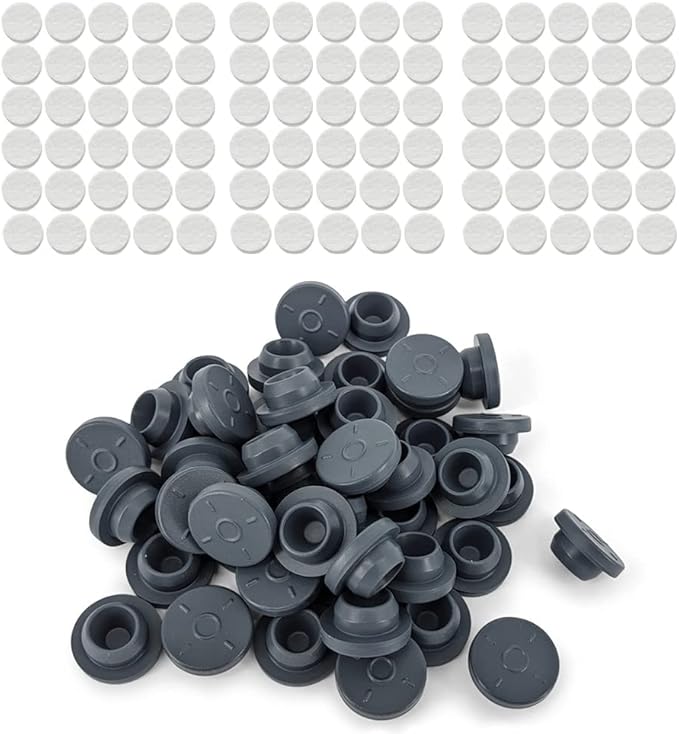 100PCS Self Healing Injection Ports and 120PCS Synthetic Filter Stickers Mushroom Growing Supplies(13mm for Ports &20mm for Stickers )