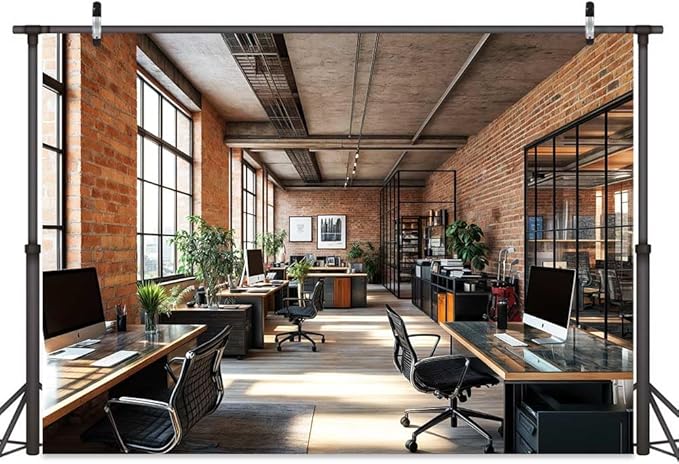 9X6ft Office Video Photo Backdrop Photography Background for Recording Conference, Zoom Home Podcast Backdrops Photo Booth Prop Decorations Wall Decor Tablecloth