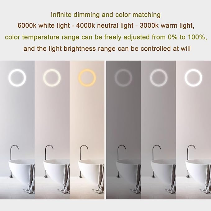 Smart Illuminated LED Bathroom Mirror,Bathroom Mirror with LED Lights,Energy-Saving LED Smart Mirrors,LED Mirror for Bathroom,with Demister Pad and Smart Touch Switch(H60*W80cm/H23.6*W31.5IN)
