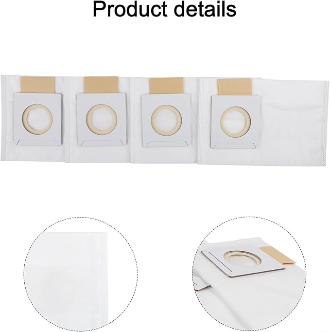 5-Layer Electrostatic Fleece 197903-8 Filter Bags With Rubber Seal For 36V 18V X2 Backpack Vacuum XCV05 XCV09 XCV10 Dust Collection 4-Pack (4 PACK)