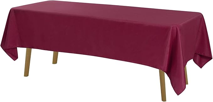 Rectangle Tablecloth 60x120 inch Washable Polyester Fabric Table Cloth for Wedding Party Dining Banquet Decoration(60x120, Burgundy)