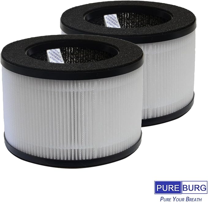 PUREBURG Replacement Filters Compatible with Mooka M01 Air Purifier,2-Pack H13 HEPA+12 Aroma Pad, 3-Stage Filtration Activated carbon 2-in-1 Desktop Air Cleaner