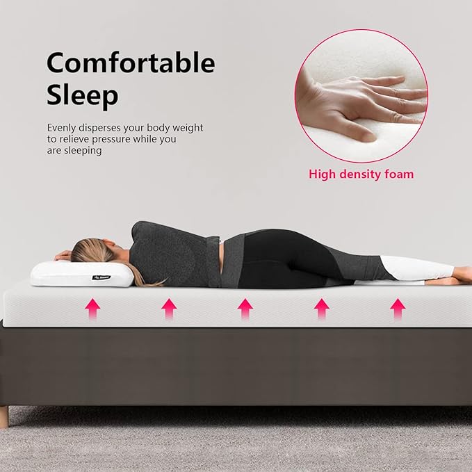 PayLessHere Twin Size Mattress,6 Inch Gel Memory Foam Mattress in a Box,Medium-Firm,Pressure Relief&Temperature Regulation,CertiPUR-US Certified,Fiberglass Free,White