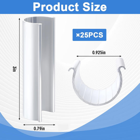 25 Pcs Aluminum Greenhouse Clamps, 0.925 x 3 Inch, Row Covers, Dog Beds, Quilting Frames Shelters, Shades, Netting (fit 1/2 Inch PVC Pipe Tube Clip)