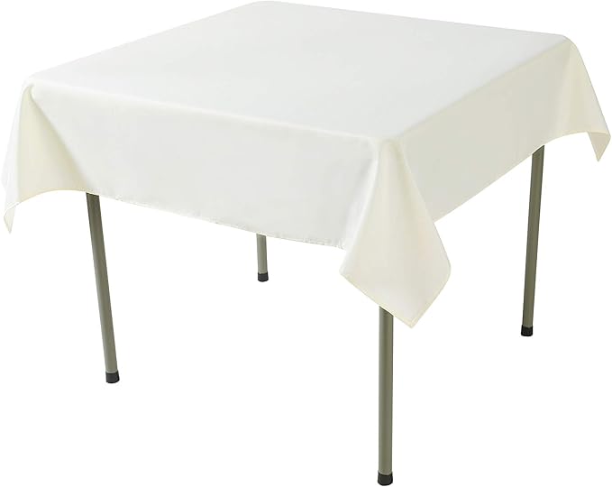 Cupuamon Square Tablecloth 52x52 inch Washable Polyester Fabric Table Cloth for Wedding Party Dining Banquet Decoration(52x52,Ivory)