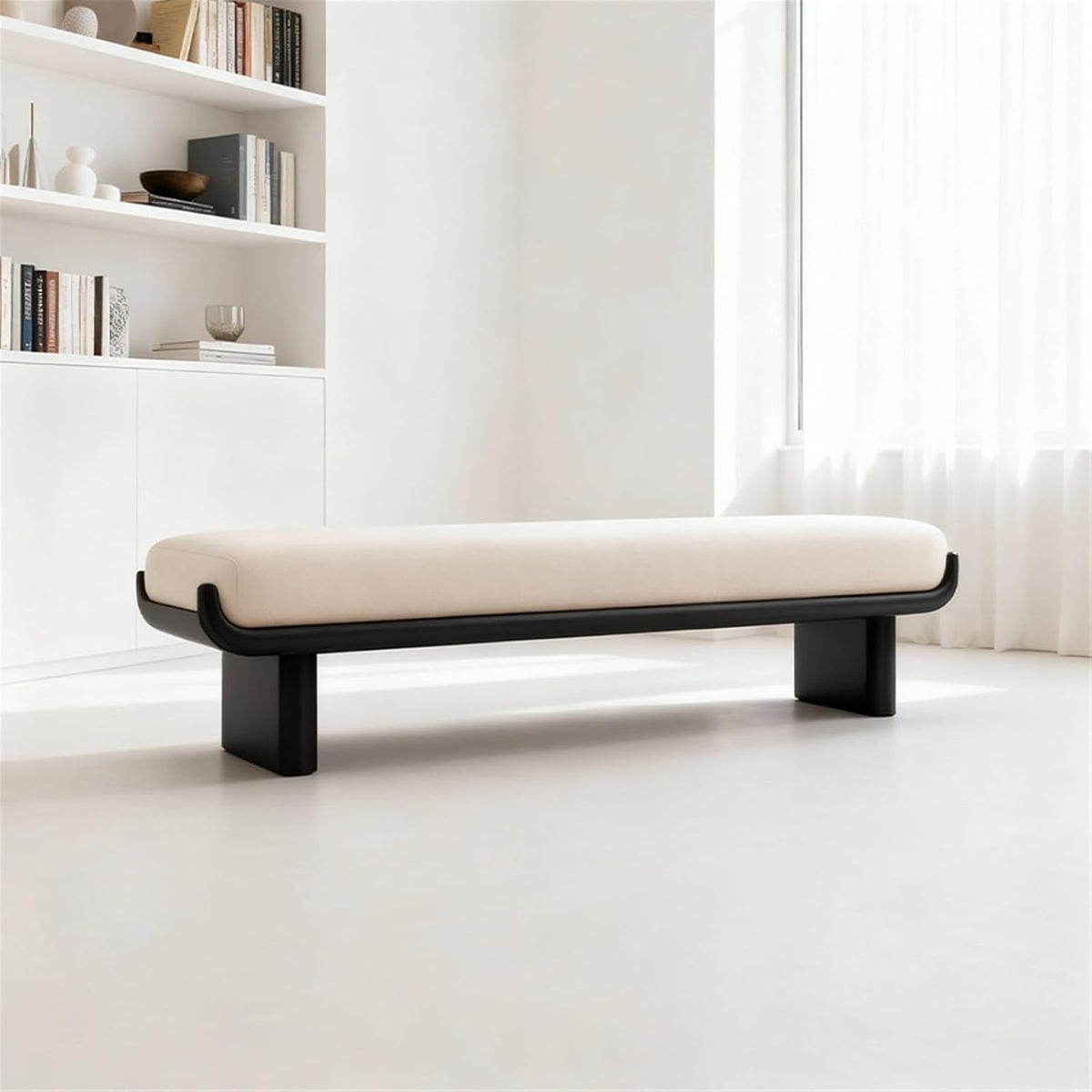 Modern Fabric Long Shoe Changing Bench for Walk-in Closet Living Room Home Use Bed end Entryway(XXXX-Large)