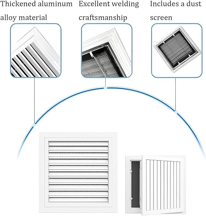 Decorative Return Air Grille Cover, Wall/Ceiling Vent Cover with Adjustable Design, Durables & Easy-to-Install for Home & Office, Cold Air Return Vent Cover(10x20in (25x51cm))