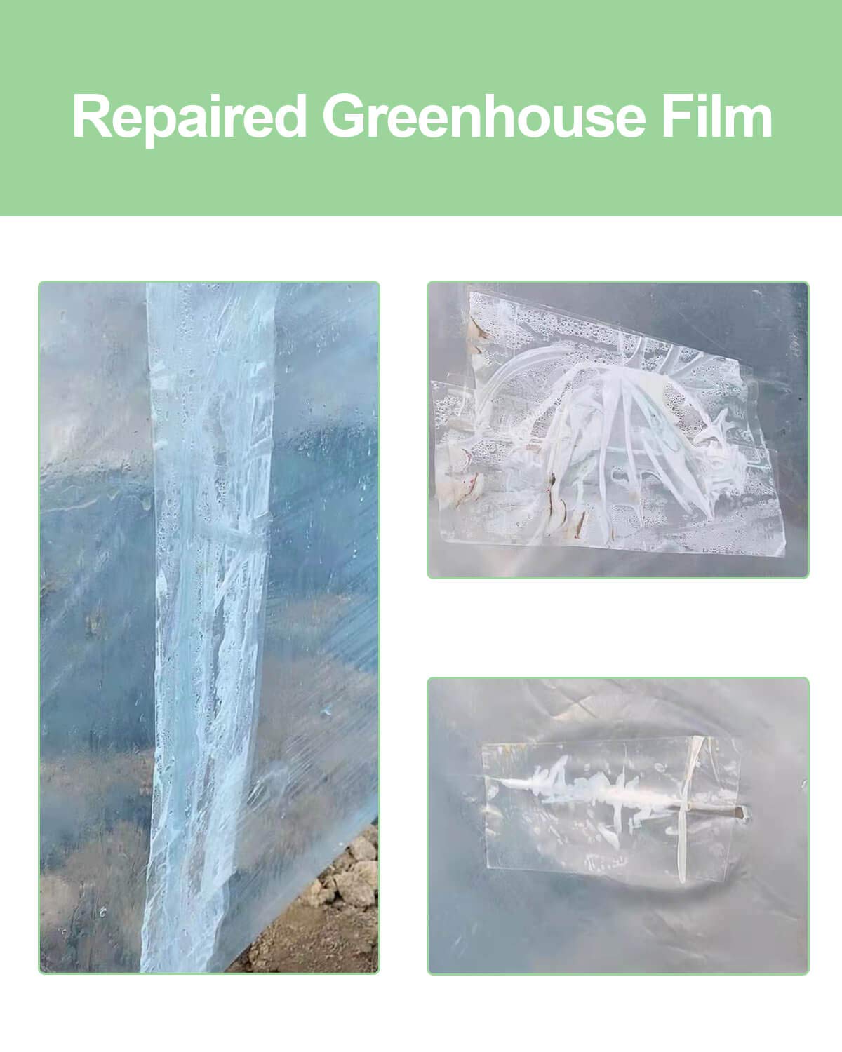vensovo Greenhouse Covering Plastic Repair Tape - Heavy Duty Garden Green House Sheeting, Plastic Polyethylene Film Repair Tape (4"×164')