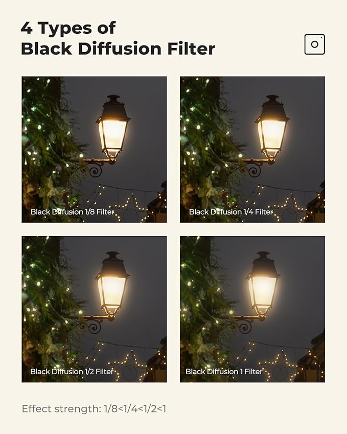 K&F CONCEPT 72mm Black Diffusion 1/2 Filter Mist Cinematic Effect Filter with 18 Multi-Layer Coatings for Video/Vlog/Portrait Photography (K-Series)