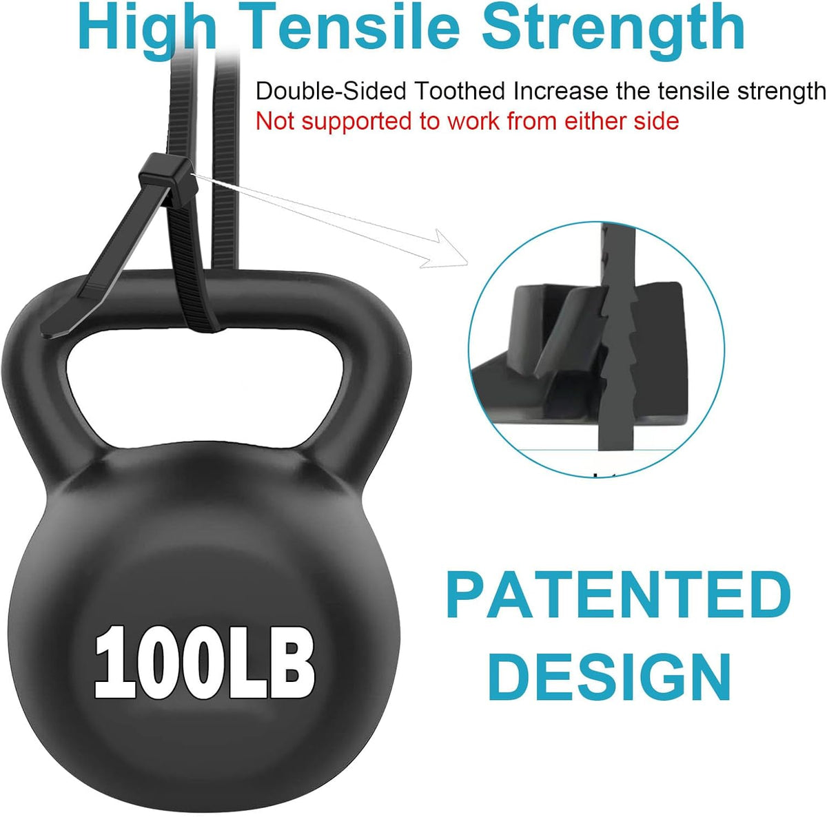 12 Inch Zip Ties Double Sided Toothed,100 LBS Tensile Strength Heavy Duty Cable Wire Ties With Self-Locking Adjustable More Durable Nylon Tie Wraps for Indoor Outdoor(100 Pack)
