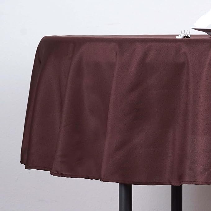Efavormart Round Tablecloth, 70 Inch Stain & Wrinkle Resistant Washable Table Cloth, Decorative Polyester Fabric Table Cover for Banquet, Wedding, Dining- Chocolate