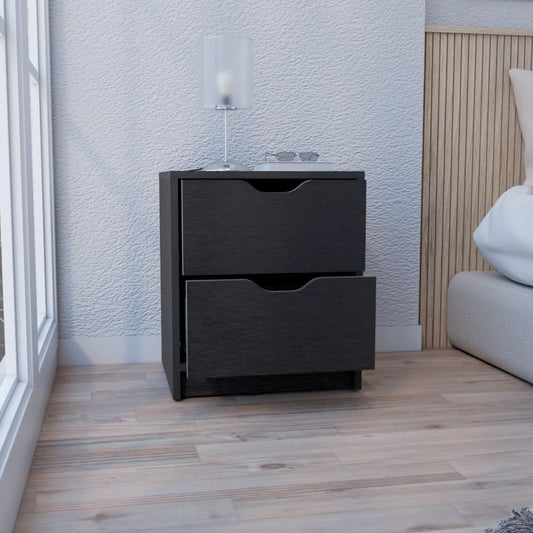 2 Drawers Nightstand, End Table, Side Table Pull Out System,for Small Spaces