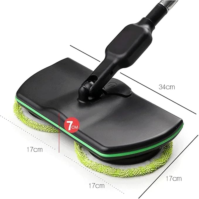 Cordless Electric Mop, 35dB Quiet Floor Cleaner with Dual Motor, Lightweight Spin Scrubber for Hardwood Tile Marble, Adjustable Handle, Rechargeable Polisher, Washable Pads,10 PCS Cleaning Cloth