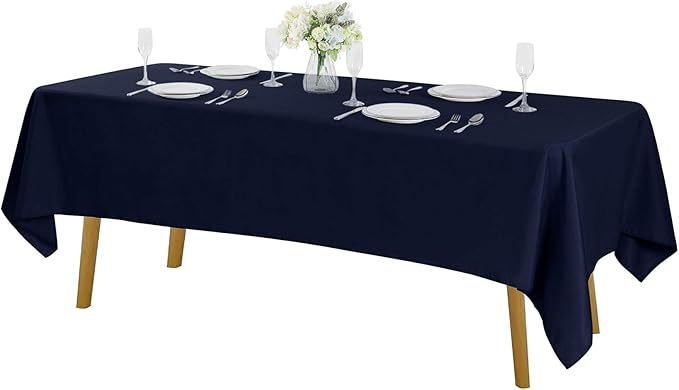 Rectangle Tablecloth 60x102 inch Washable Polyester Fabric Table Cloth for Wedding Party Dining Banquet Decoration(60x102,Navy)