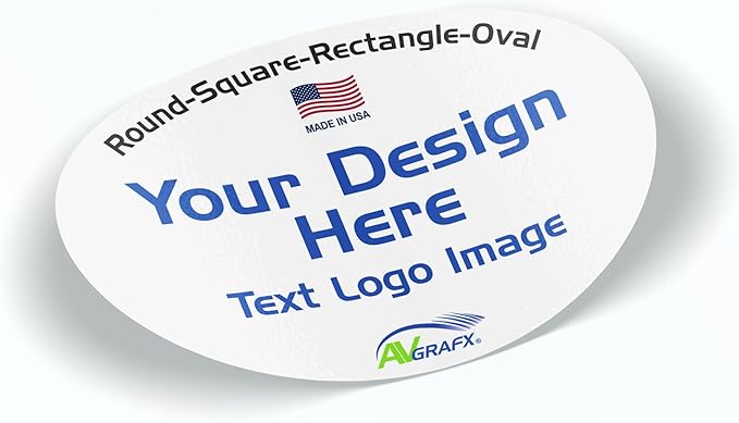 125 3x2 Oval Custom Personalized Stickers Labels Waterproof Dishwasher Safe Vinyl, Made USA, Made Any Text, Image, Logo