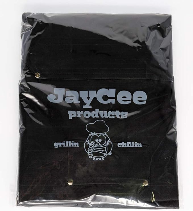 JayCee Apron for BBQ, Grill, Chef, Hobby and Workshop, 5 Pockets, Cross-Back, 2 Tool/Towel Loops, 10 oz Cotton, Great Gift