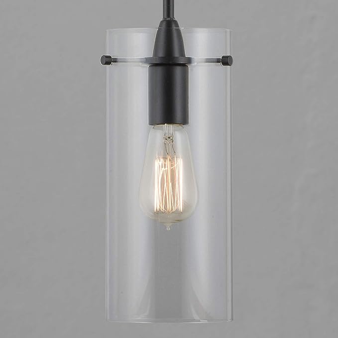 Black Pendant Lights Kitchen Island - Large Clear Glass Pendant Light Fixture