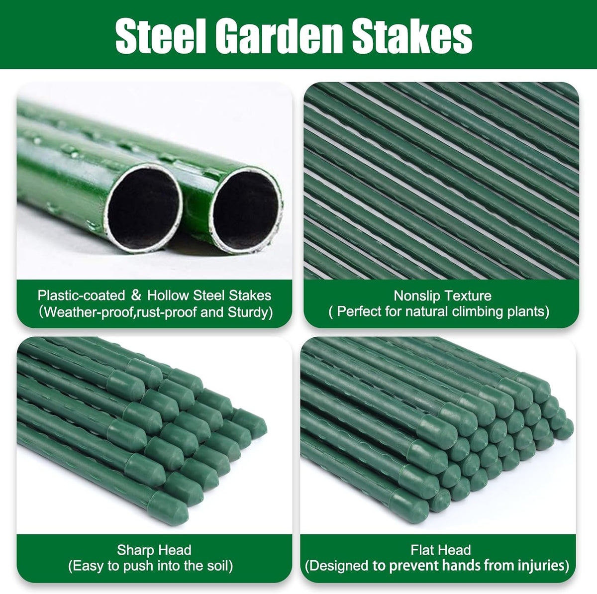 Garden Stakes 36 Inches Steel Plant Stakes Tomato Stakes 3ft Pack of 25