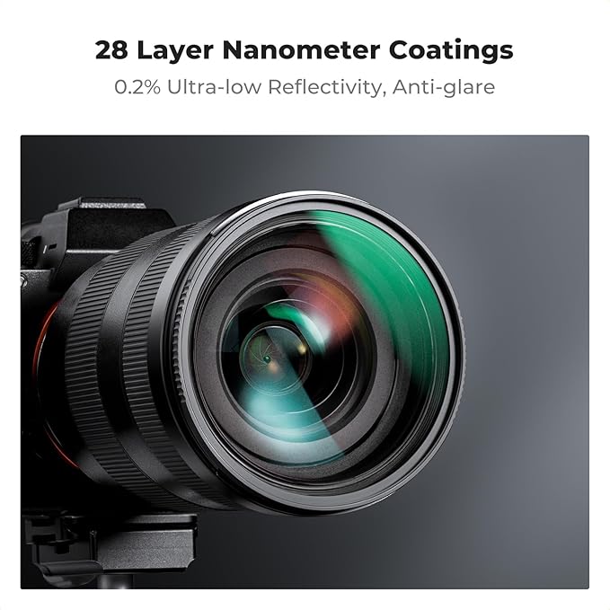 K&F CONCEPT 62mm Black Diffusion 1/4 & 1/8 Lens Filter Kit (2 Pcs), Mist Cinematic Effect Filter for Vlog/Video/Portrait Image with 28 Multi-Layer Coated