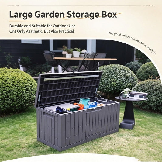 4.deck Boxes Outdoor Waterproof, Package Delivery Boxes For Outside, Features Extra-large Storage Space, Outdoor Storage Box With Lock Slot, for A Wide Range Of Applications(X-Large)