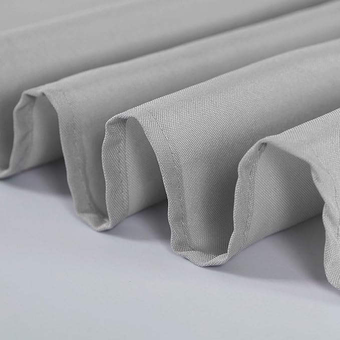 132 inch Round Tablecloth Washable Polyester Table Cloth Decorative Table Cover for Wedding Party Dining Banquet(132 inch,Silver)