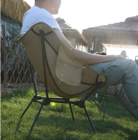 Wildhiker Lightweight Camping Chair – Folding Portable Chair for Adults, 2.16 lbs with Square Base and Carry Bag for Travel, Fishing, Motorcycle, Festival– Green
