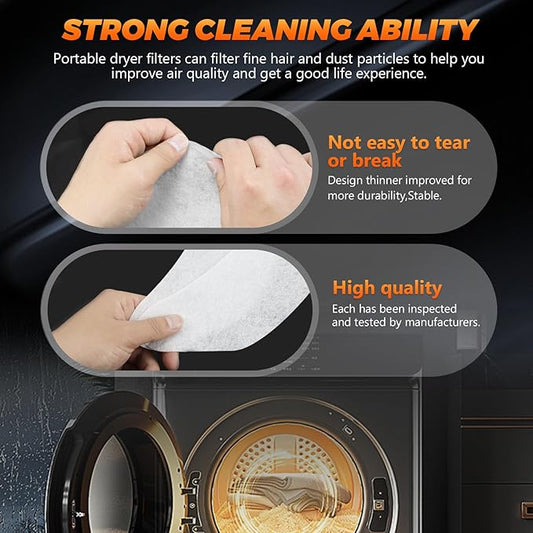 【Polyester Upgrade】20 PCS Dryer Exhaust Filter for Panda by Beaquicy - Lint Filter Cloth Dryer Replacement for Panda Sonya Magic Chef Avanti Dryers - Includes 16 Exhaust Filters & 4 Air Intake Filters