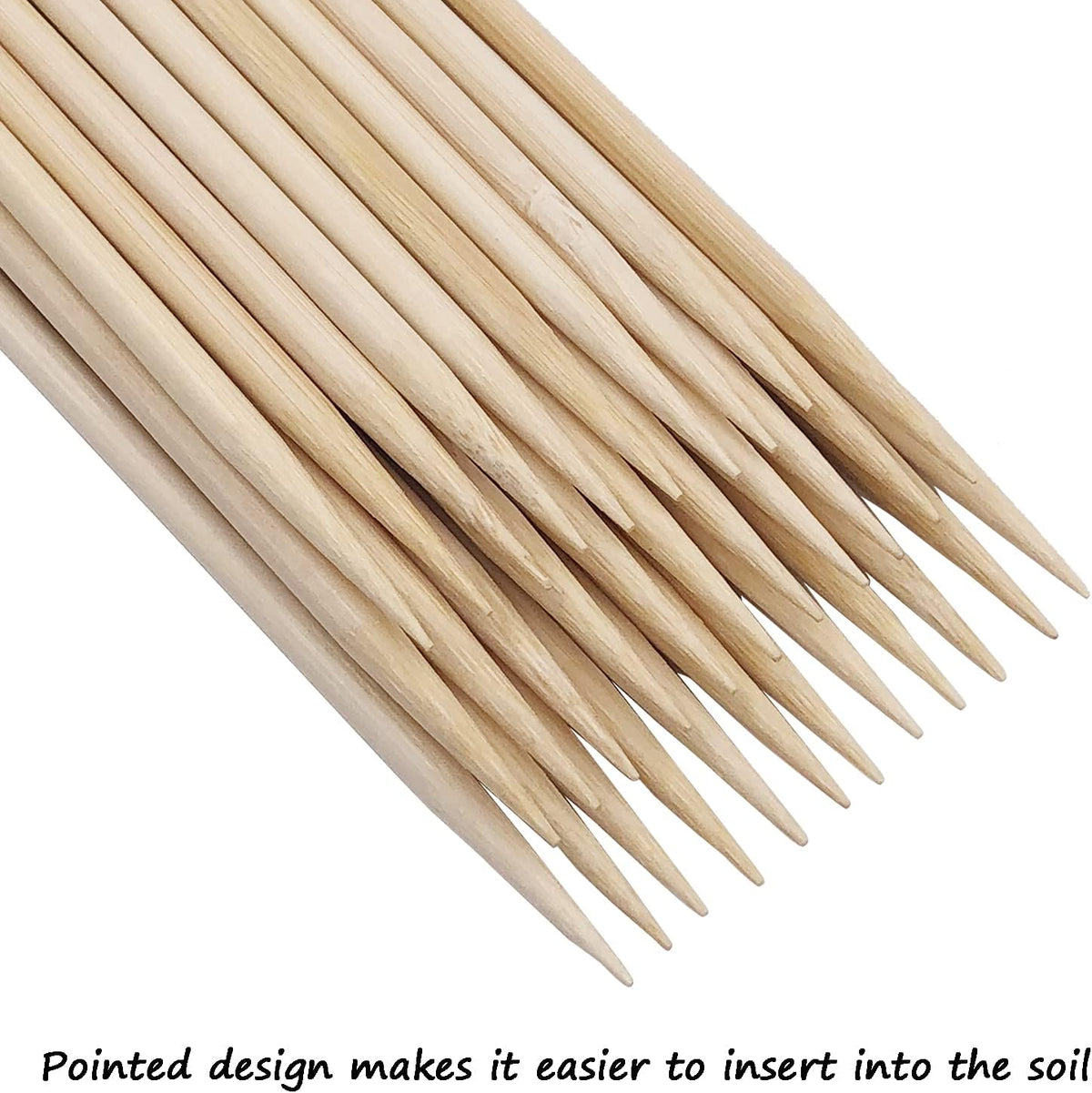 Bamboo Plant Stakes,HAINANSTRY Wood Plant Supports,Natural Bamboo Sticks for Plants/Floral/Potted Plant,Wooden Sign Posting Garden Sticks - 12 Inches 25 Pack