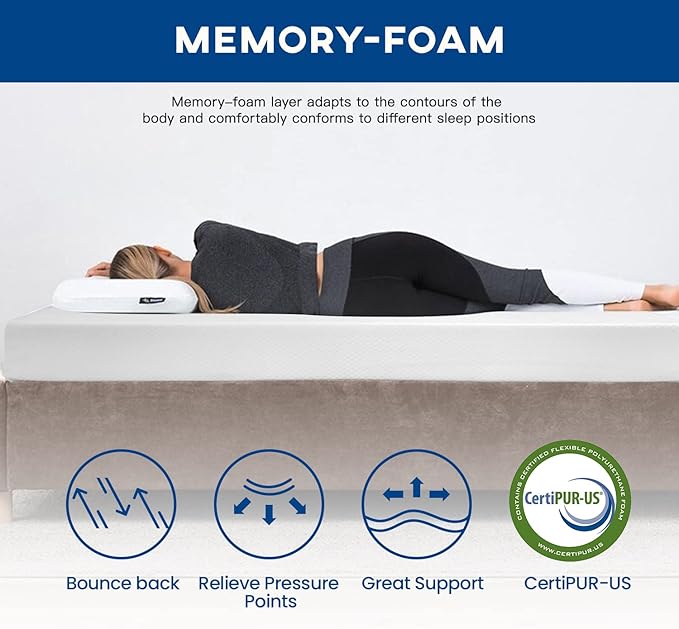 FDW Full Mattress 6 inch Gel Memory Foam Mattress for Cool Sleep & Pressure Relief, Medium Firm Mattresses CertiPUR-US Certified/Bed-in-a-Box/Pressure Relieving