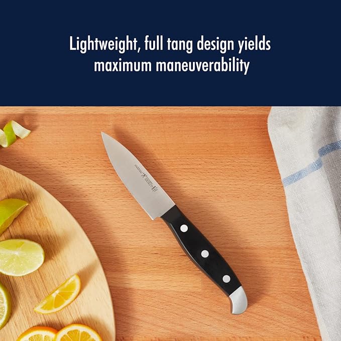 HENCKELS Statement Razor-Sharp 3-inch Compact Chef Knife, German Engineered Informed by 100+ Years of Mastery, Black/Stainless Steel